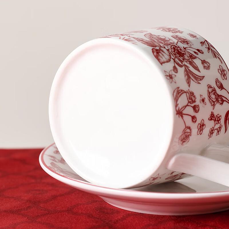 OLOEY French Rose Ceramic Mug and Saucer Gift Set