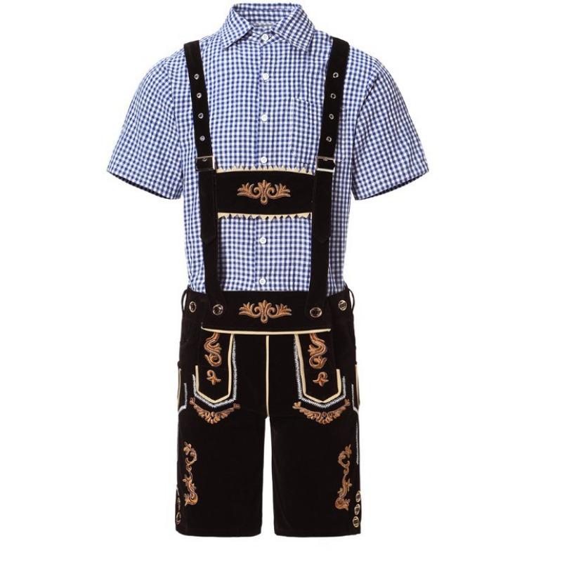 

Новый клетчатый пивной костюм для родителей и детей, брюки на подтяжках, костюм для Мюнхенского Октоберфеста, барный комбинезон XL