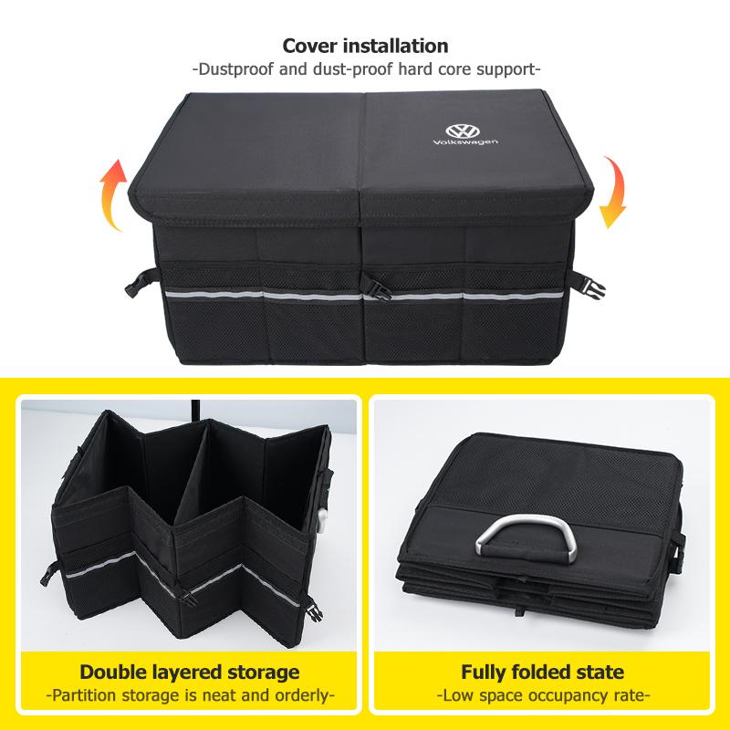 Car Trunk Sundries Storage Box Large Capacity Foldable Supplies For Volkswagen VW Scirocco Passat Polo B5 B6 B7 CC Tiguan Sharan Ub7