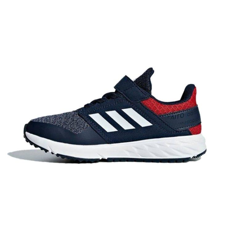 adidas Fortafaito El Fabric Slip Resistant Abrasion Resistant Low Top Kids' Running Shoes Blue White Red Kids' F34122