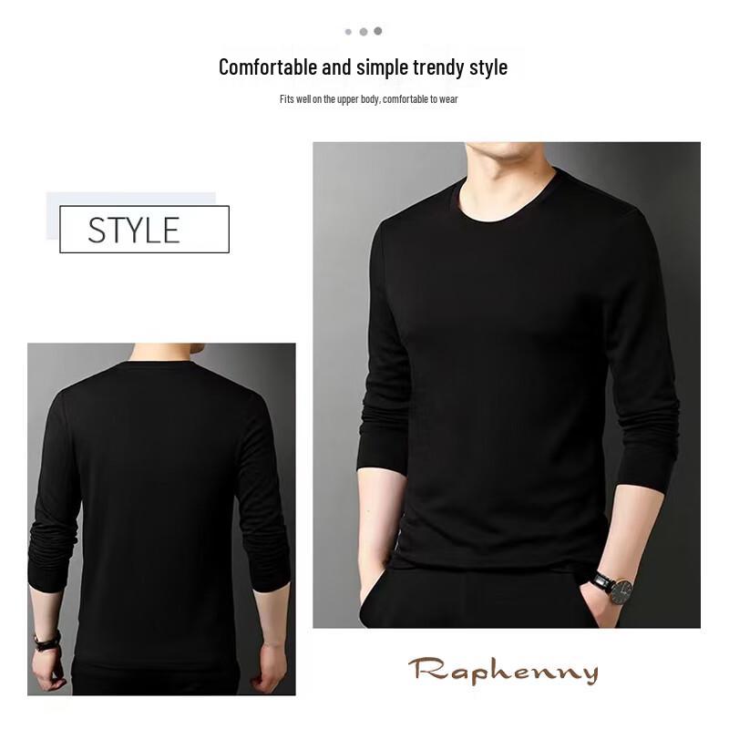 Raphenny Men's Modal Long Sleeve Crew Neck Top