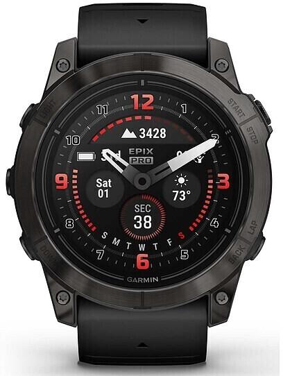 Garmin Epix™ Pro Gen 2 Sapphire 51mm Schwarz/Carbongrau Titan + Silikon-Armband