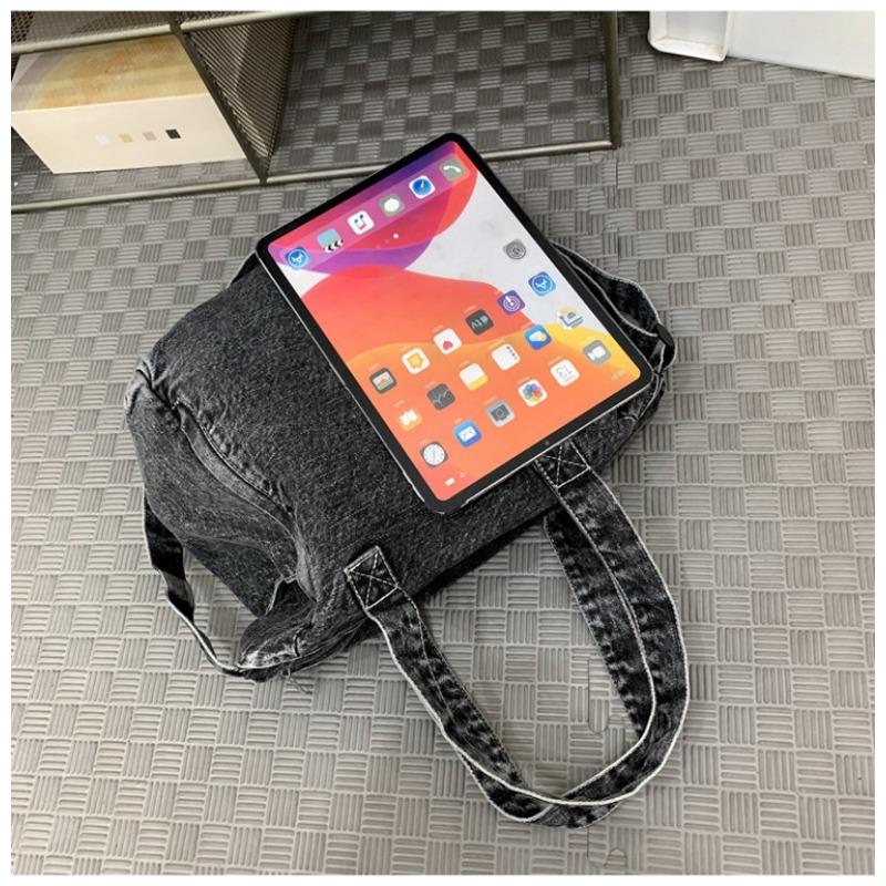 Waschene Denim Sling Bag für Damen, Große Kapazität, Einzelne Schultertasche