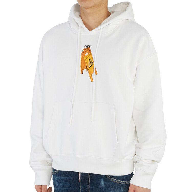 OFF WHITE FW20 Sweatshirts Men's White Hooded Moderate Heavyweight OMBB037F20FLE0010110
