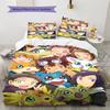Digimon Adventure Pattern Bedding,Quilt Set Quilt Cover Pillowcase Home Birthday Gift (1 * duvet cover + 2 * pillowcase, without core)