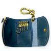 VINCENT CRAFTED Made in Japan Tochigi Leather Paisley Carabiner Key Case & Coin Case PAOLO Keychain for Women and Men <V1 PAOLO Navy>