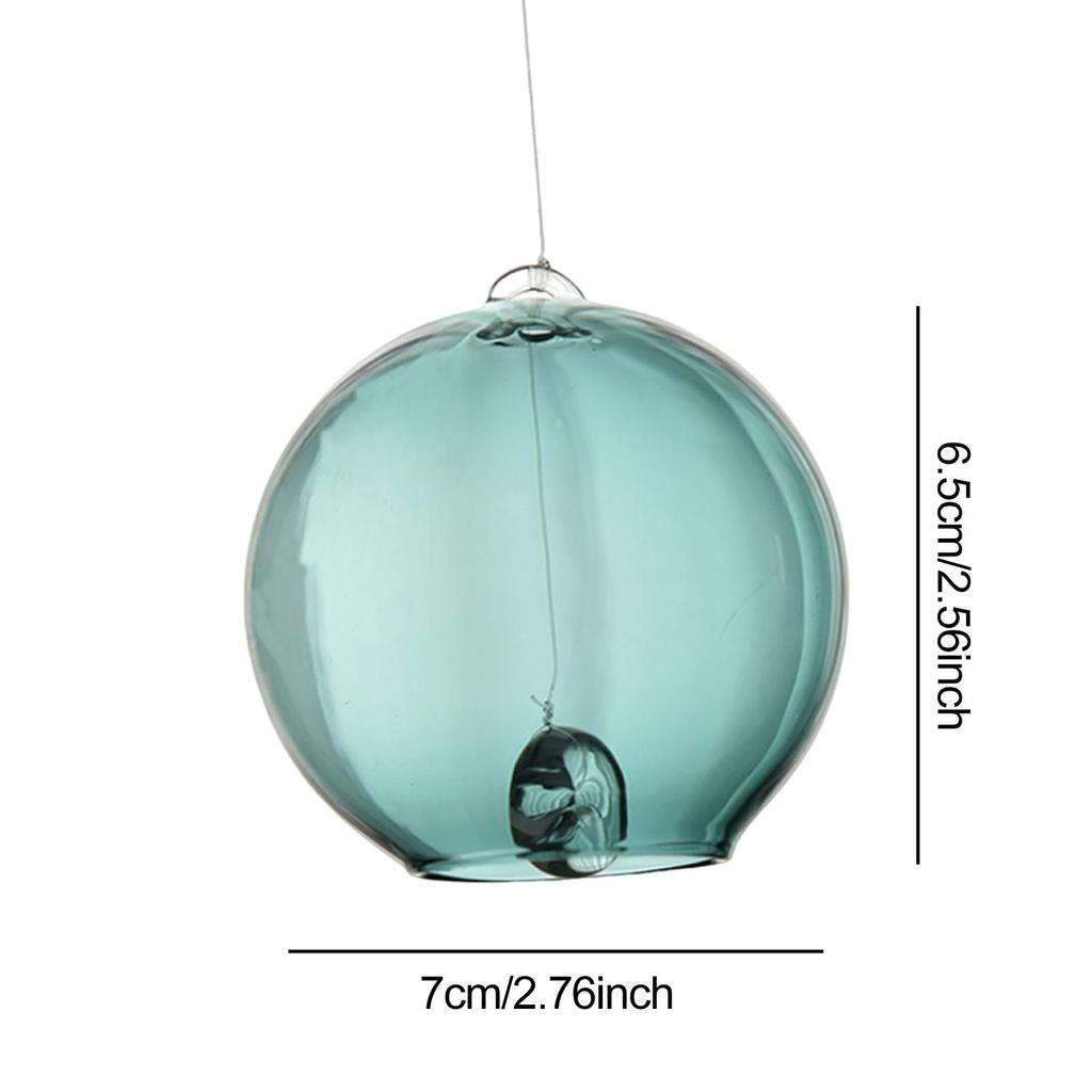 Traditional Borosilicate Glass Wind Bell 6.5cm Tall Versatile Soothing Sound