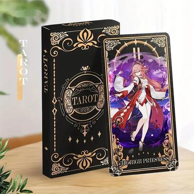 Coleção de jogos de animação de 22 peças, cartas de tarô de 14 cm/5,51 polegadas, cartas interativas, presentes de cartão de desenho animado, fãs de figuras de anime, orientação divina, oráculo, tarô, profecia