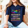In A World Where You Can Be Anything Be Kind TShirt Women Autism Awareness Puzzle Tees Butterfly Feather Inspirational Tops