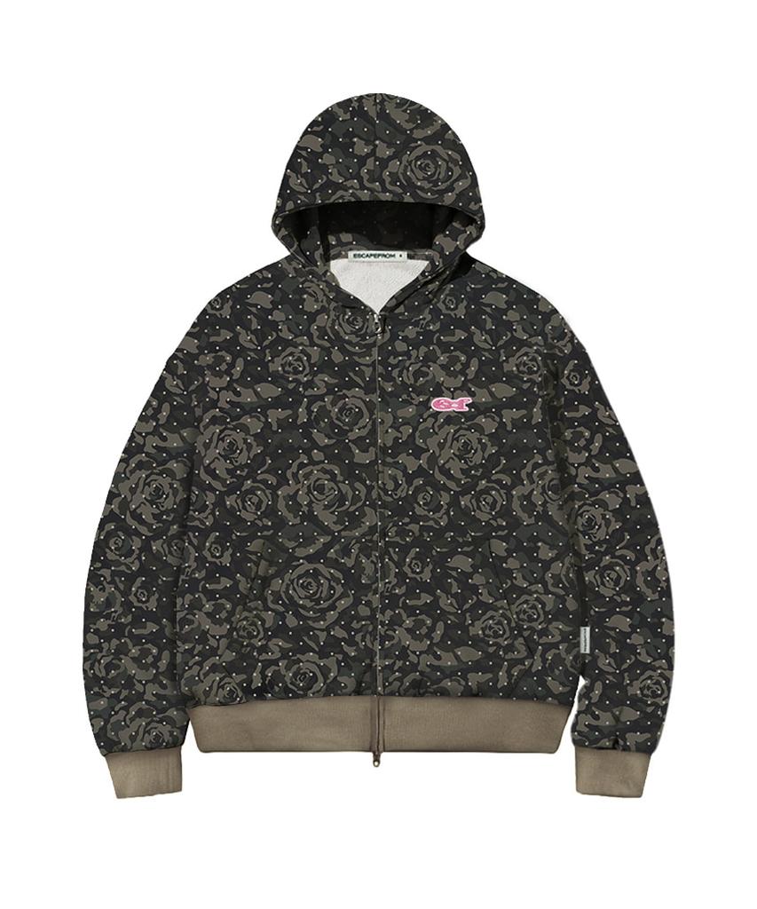 Escapefrom Escf Logo Collage Patch Point Dot Two-Way Zip-Up Hoodie [3 Colors]