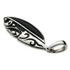 [Cenote] Arabesque Leaf Pendant with Onyx [Silver 925 Accessory] p0334