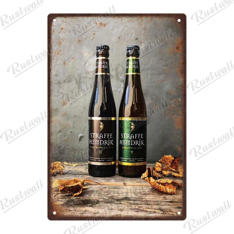 Vintage Beer Metal Sign, New Year Pub Decor Plaque