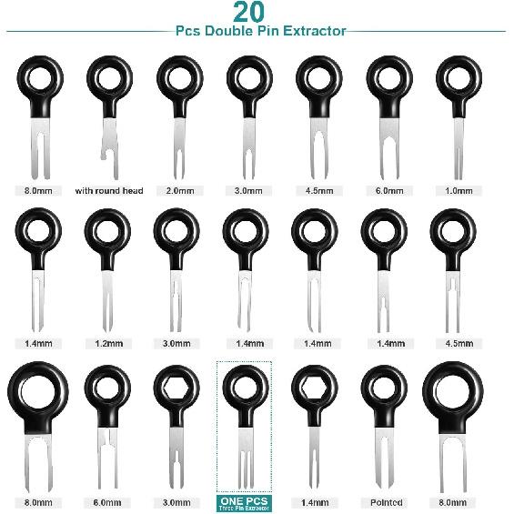 MENKEY Terminal Removal Tool Kit For Car, 39 Pieces Wire Connector Pin Release Key Extractor Tools Set For Most Connector Terminal