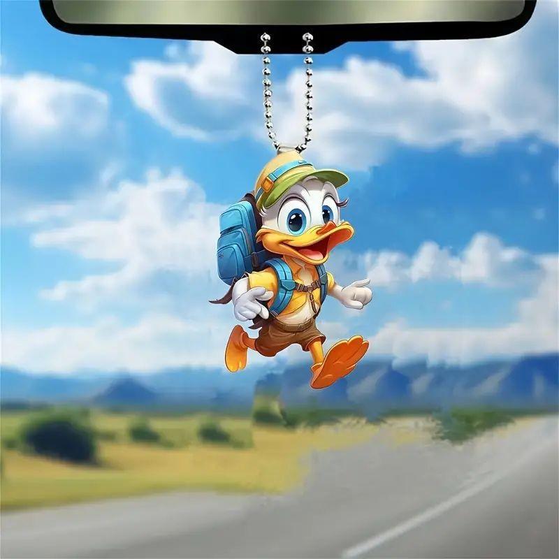 Vibrant Acrylic Duck Hanging Decoration For Car Interior Cute Design Cartoon