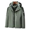 2023 New Men's Outdoor Casual Jacket Waterproof and Windproof Three-in-one Detachable Autumn and Winter Jacket Mountaineering Suit