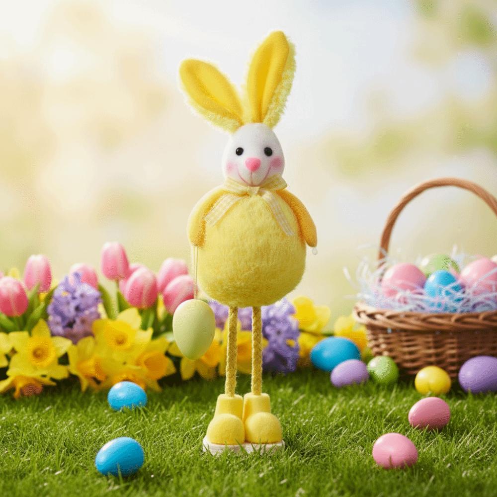 Huggable Material Easter Rabbit Figurine Creative Design Easter Home Decoration  Party Gift