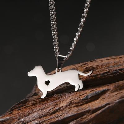 My Shape Cute Dachshund Pendant Necklace for Women Kids Puppy Sausage Dogs Stainless Steel Jewelry Animal Pet Dog Lovers Gifts