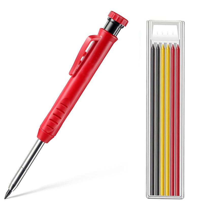 Solide Zimmermannbleistift-Minen Tiefloch-Mechanikstifte für Holz Glas Metall Markierwerkzeug-Set für Holzbearbeitung Architekt