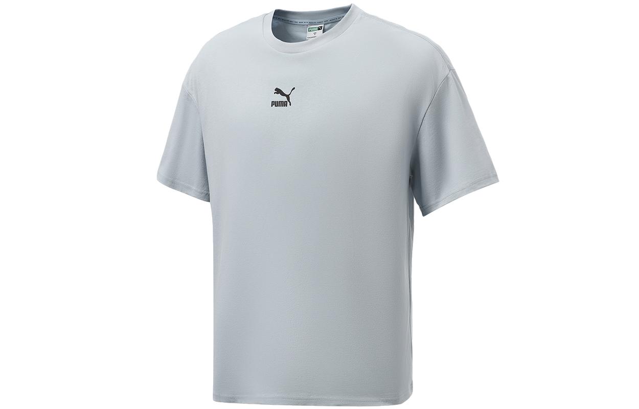 PUMA T Shirts Men s Light Blue Crew Neck Moderate Straight Fit 533100-61 L