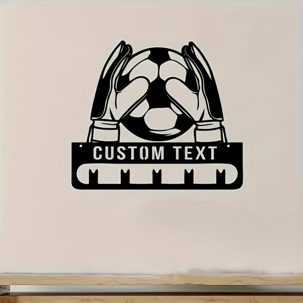 Personalized Soccer Goalkeeper Metal Sign Custom Name Monochrome Football Gift Sports Fan Christmas Wall Decor