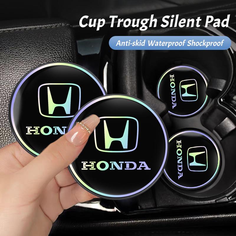 ARC1 2Pcs Car Water Cup Mat Auto Interior Storage Pad For Honda Civic Accord Crosstour Spirior Odyssey Avancier UR-V Sienna Elysion