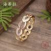 New enamel color hollow water drop elastic bracelet, women's simple and advanced water drop-shaped alloy bracelet