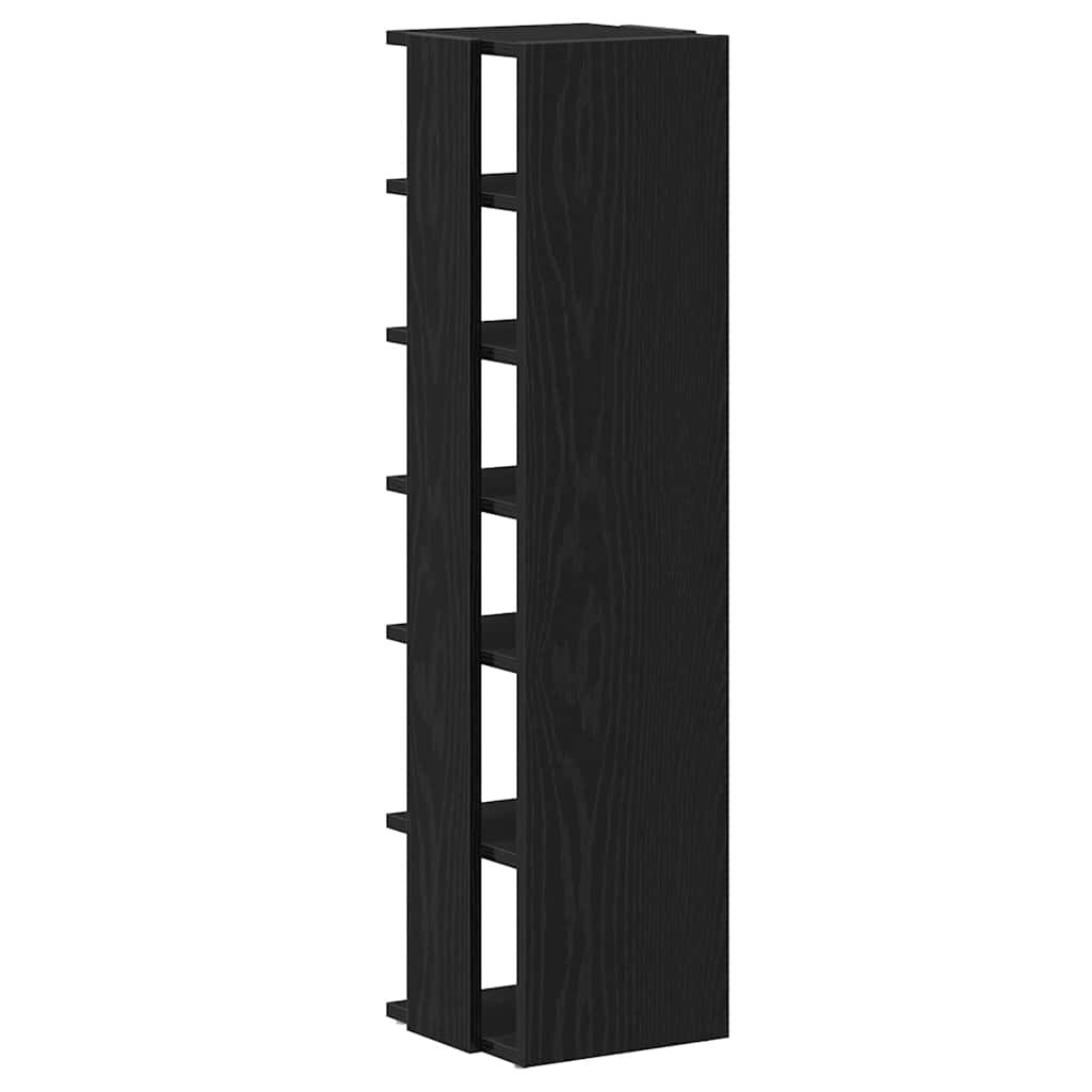 Mobiletto per scarpe effetto rovere nero 25 x 27 x 102 cm Legno ingegnerizzato