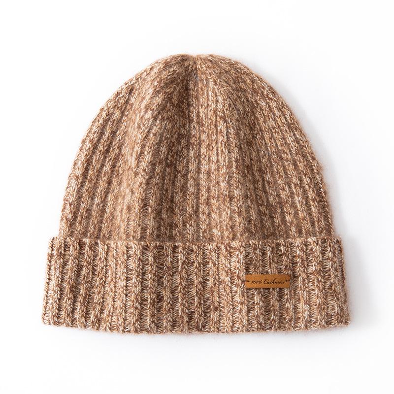 Unisex Cashmere Blend Knit Hat – Versatile Warm Wool for Autumn and Winter One Size
