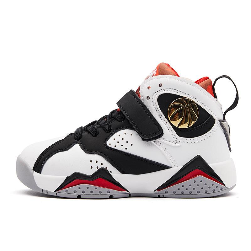 Children's Basketball Shoes Leather Waterproof Boys' Sneakers Fall and Winter Middle and Large Children's Outdoor Running Shoes