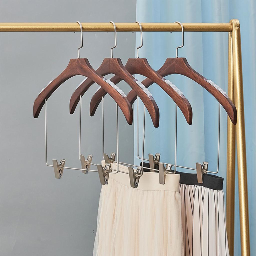 Heavy Duty Iron Clothes Hanger With Nonslip Pants Clips Space Saving Design For Home Organization Garments Holder