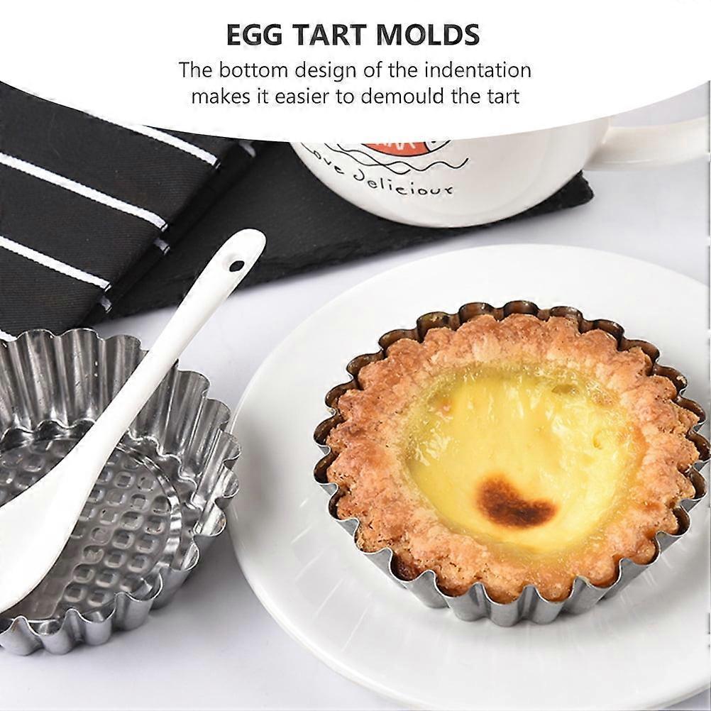 15pcs Stainless Steel Egg Mold Cups Muffin Cupcake Mould Reusable Muffin Cup Pie Molds for Home Party Bakery