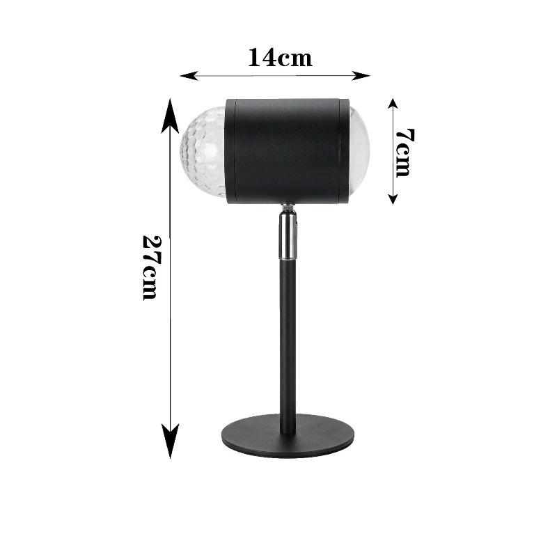 16 Colors Dual-Head Water Ripple Projector Lamp, 360° Rotatable LED Night Light with Button & Remote Control for Bedroom Home Decor