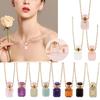 Unique Crystal Perfume Flask Necklace Pendant Adjustable Length Clavicle Chain Stainless Steel Cable Chain Women Choker