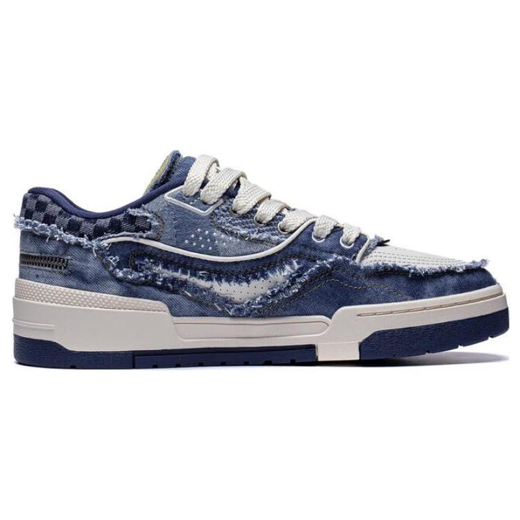 Li Ning 001 BTC PREMIUM Textile, Synthetic Leather Comfortable Slip Resistant Low Top Skateboard Shoes Men's Navy AGCT101-1