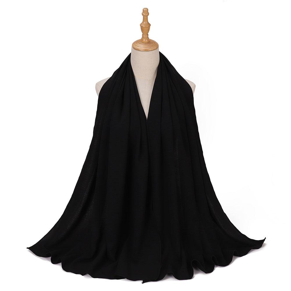 High Quality Muslim Crinkled Hijab Veils For Women Ladies Plain Scarf Winter Shawl Luxury Lady Wrap Scarf Supplier