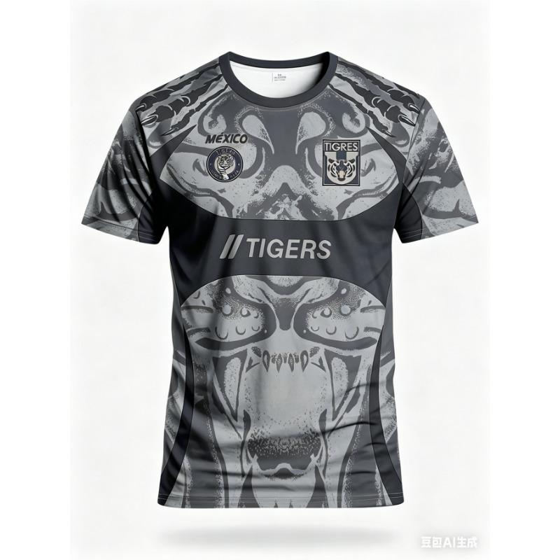 Los Angeles Tigers Herren Fußballtrikot & Mexiko Rundhals Komfort-Sweatshirt mit Tiger-Grafikdruck, Perfekt für das Mexiko-Spiel