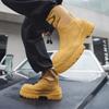 2024 New Men's Shoes Spring and Autumn Casual Big Head Leather Boots Thick Sole Inner Height Increase Martin Boots 4722-T