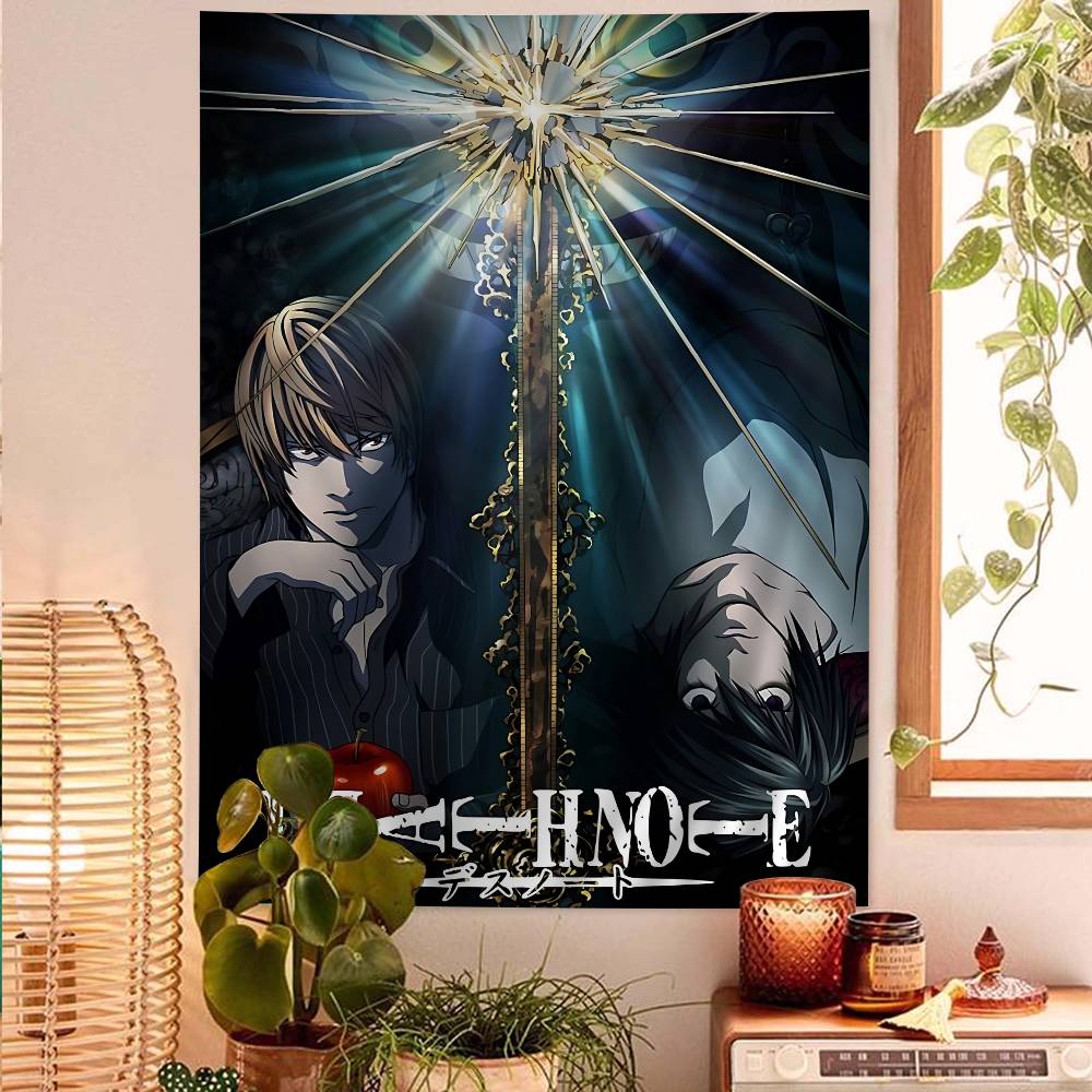 Death Note Full Character Collage Wall Tapestry  Light Yagami Art Edgy Room Decor for Psychological Thriller  Anime Fans
