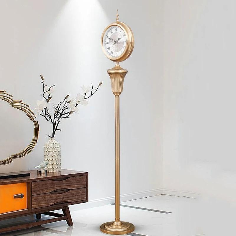 Antique Style Floor Clock Luxury Silent Standing Clocks Retro European Desk Clock for Living Room Decoration and Accessories