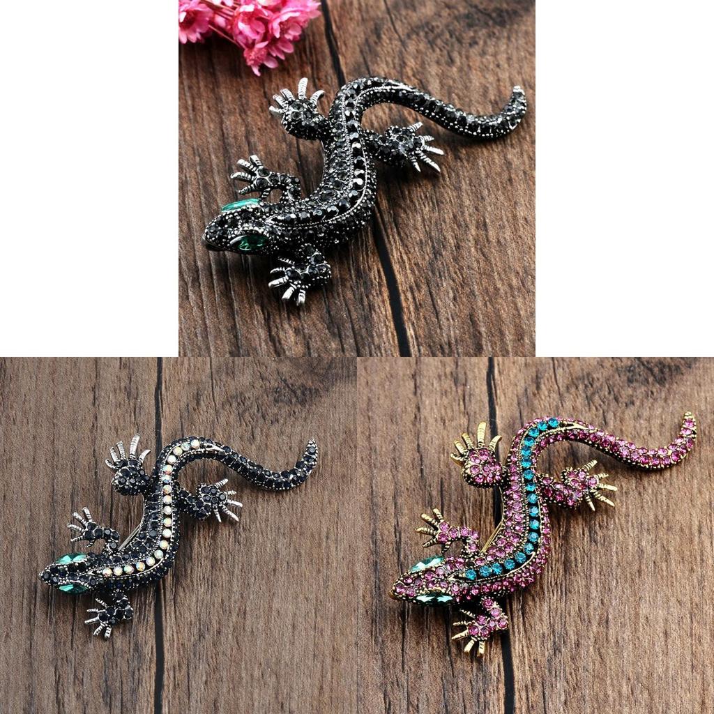 Retro Lizard Brooch Vintage Animal Alloy Pin For Men Women Gift