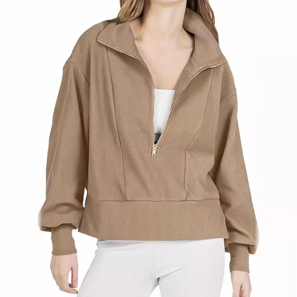 2025 Spring/Autumn Women's Casual Half-Zip Pullover Hoodie