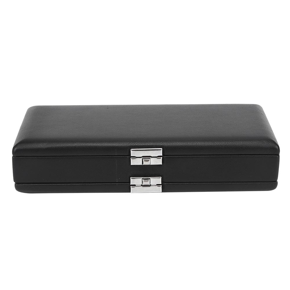 2-lags svart lærsivveske for 20 siv fuktsikker boks Musikkinstrumenttilbehør