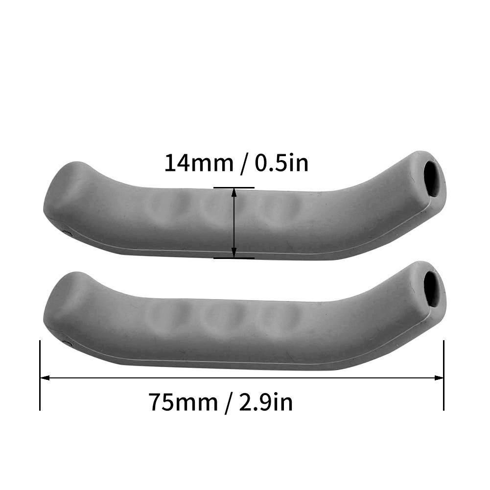 2 Bucăți Mâner Frână Silicon Mountain Bike Manetă Frână Capac Alb
