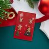 Joyful Christmas Santa Reindeer Gingerbread Stud Earring Set for Women Merry Holiday Rhinestone Earrings Festive  Accessories