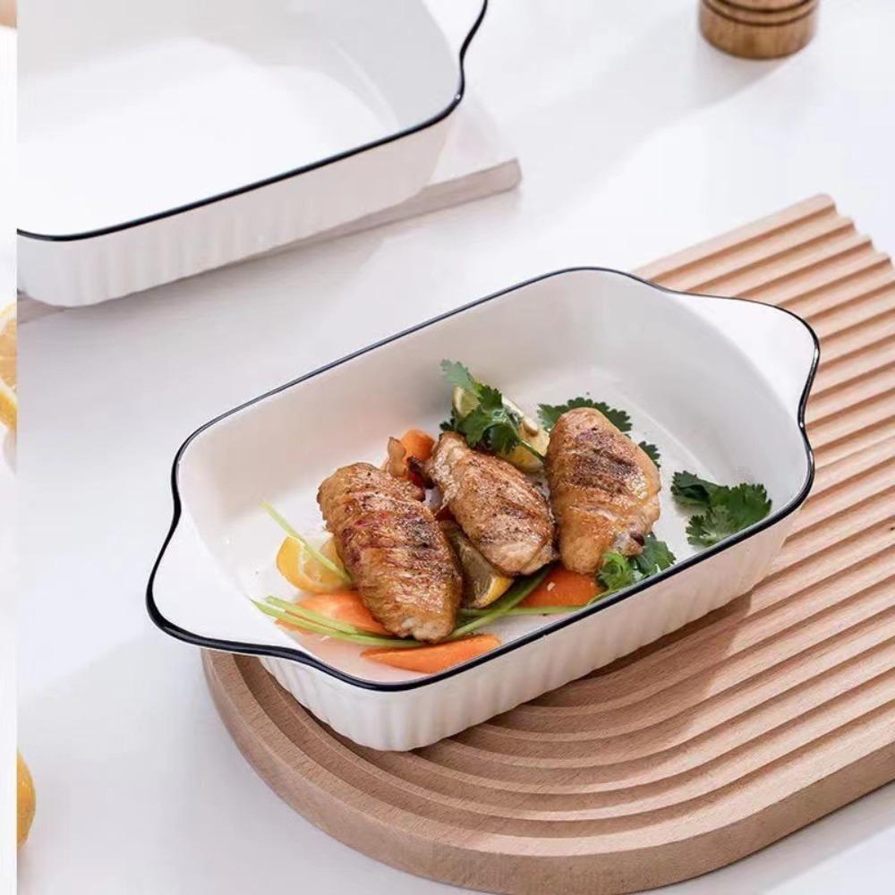2 Piece Rectangular Casserole Lasagna Dish Heat-resistant Food Serving Tray  Pasta