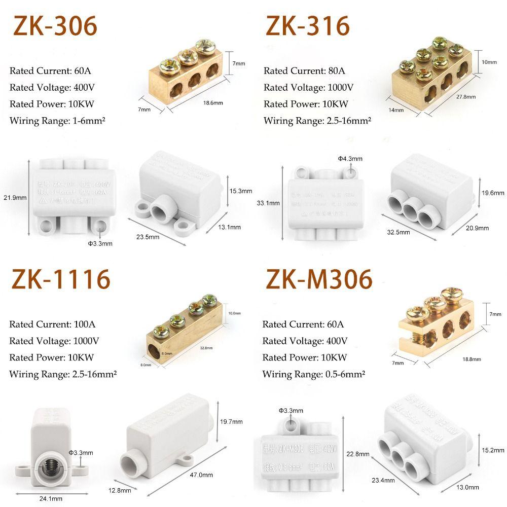 New Conductor Brass High Power Splitter Large Current Universal Quick Terminal Block Fast Connector Electrical