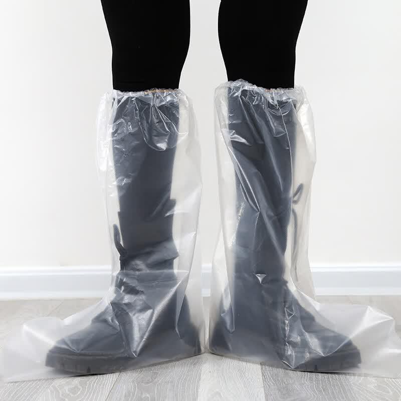 Disposable Waterproof PE Shoe and Boot Covers (10 Pairs)