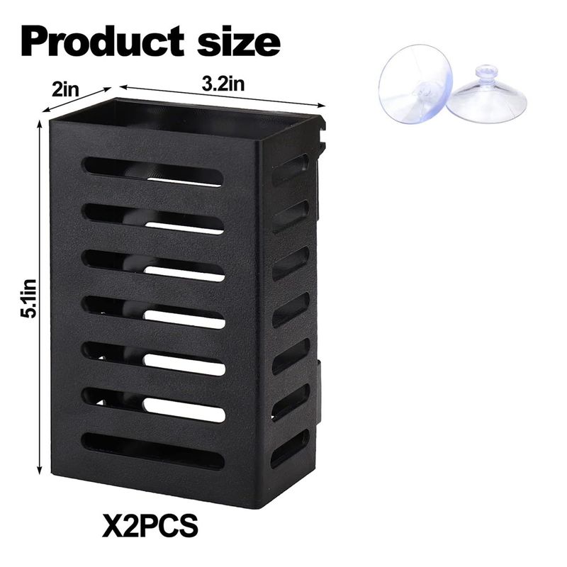 A74E-4 Pack Aquarium Plant Holder With Hooks And Suction Cups, Hanging Aquatic Planter Cups For Aquarium Decorations Plants