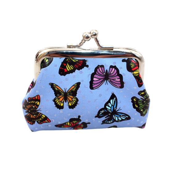 Women Small Coin Purse, Vintage PU Leather Change Purse, Butterfly Kiss Lock Coin Pouch, Pocket-Sized, Mini Coin Purse for