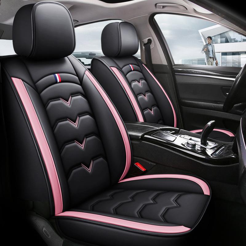 1PC Seat Car Seat Cover Full Set PU Leather Quilted Front Protectors Cushion for Most of The Car Models